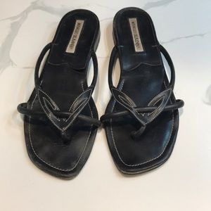 Manolo Blahnik black sandals.